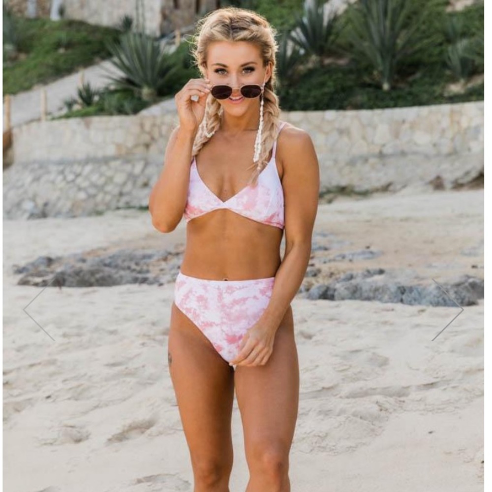 BRAND NEW Mauve Tye Die High Waist Bikini